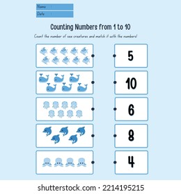 Editable Illustrated Numbers Activity Worksheet Template