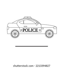 Editable Illustrated Police Car Worksheet Template