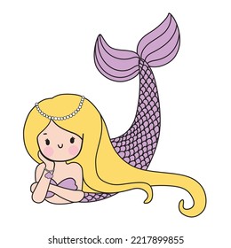 Editable Illustrated Purple Mermaid Worksheet Template