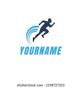 Editable Illustrated Run Man Logo Template