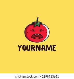 
Editable Illustrated Sad Tomato Sauce Logo Template