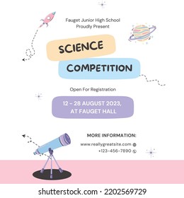 
Editable Illustrated Science Competition School Template