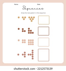 Editable Illustrated Sequences Drawing the Next Pattern Template