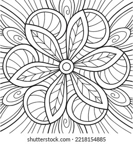 Editable Illustrated Simple Mandala Coloring Worksheet Template