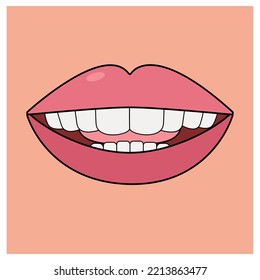 Editable Illustrated Smiling Mouth Template