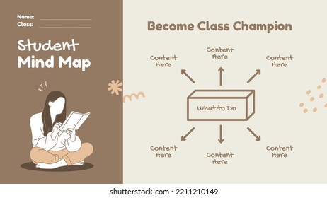 Editable Illustrated Student Mind Map Template