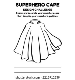 Editable Illustrated Superhero Cape Template