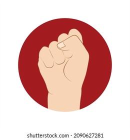 Editable Illustration of Fist. Vector of Clenched Hand. Power Strength Icon.