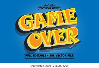 Editable illustration game over text effect