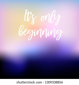 Editable illustration of high misty clouds in a blue and orange sky made with a text.