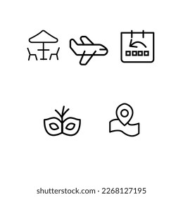 bearbeitbare Illustrationen von Feiertagsillustrationen, Flugplan des Restaurants oder Strich-Symbol