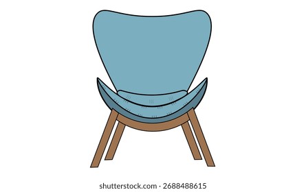 Ilustración editable y silla de Vector para su uso. 