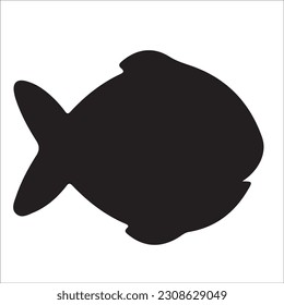 Editable illustration vector of different kinds of Fish, fishing, black image Silhouette 