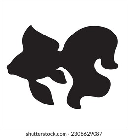 Editable illustration vector of different kinds of Fish, fishing, black image Silhouette 