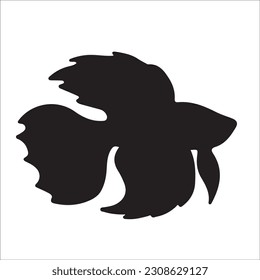Vector de ilustración editable de diferentes tipos de peces, pesca, silueta de imagen negra 