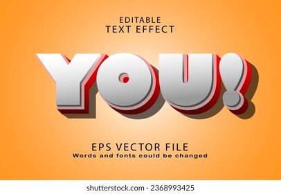 Editable illustration you text effect