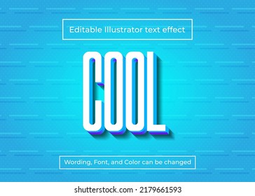 Editable illustrator text effect, 3D blue color text style for business logo and brand