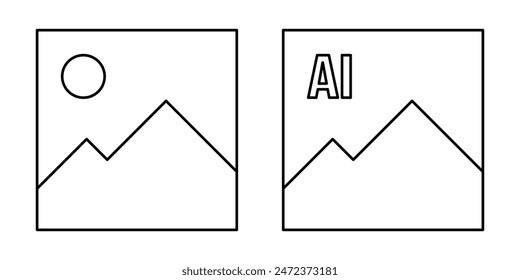 Iconos de Imagen editables, Icono de Imagen generado por Ai, Icono de Galería de Imagen de inteligencia artificial