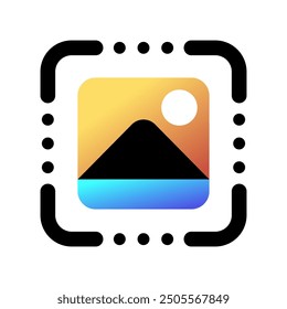 Editable image recognition, scan vector icon. AI technology, artificial intelligence, computer. Part of a big icon set family. Perfect for web and app interfaces, presentations, infographics, etc