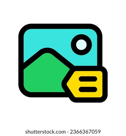 Bearbeitbare Bild-Tagging, Tag-Vektorsymbol. AI-Technologie, künstliche Intelligenz, Computer. Teil einer großen Icon-Set-Familie. Perfekt für Web- und App-Schnittstellen, Präsentationen, Infografiken usw.