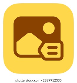 Editable image tagging, tag vector icon. AI technology, artificial intelligence, computer. Part of a big icon set family. Perfect for web and app interfaces, presentations, infographics, etc