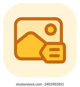 Editable image tagging, tag vector icon. AI technology, artificial intelligence, computer. Part of a big icon set family. Perfect for web and app interfaces, presentations, infographics, etc