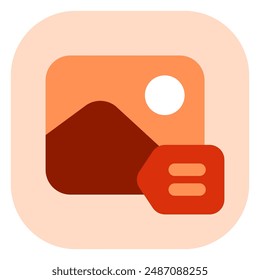 Editable image tagging, tag vector icon. AI technology, artificial intelligence, computer. Part of a big icon set family. Perfect for web and app interfaces, presentations, infographics, etc