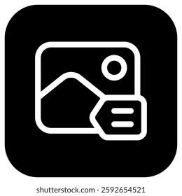 Editable image tagging, tag vector icon. AI technology, artificial intelligence, computer. Part of a big icon set family. Perfect for web and app interfaces, presentations, infographics, etc