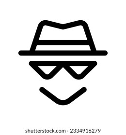 Editable incognito, black hat hacker vector icon. SEO, marketing, business. Part of a big icon set family. Perfect for web and app interfaces, presentations, infographics, etc