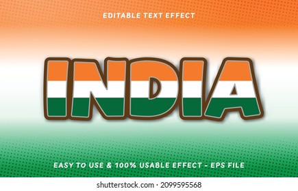 editable india text effect usable for product or company logo