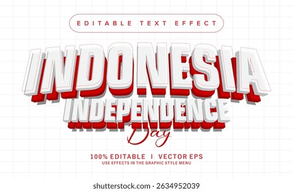 editable indonesia independence vector text effect with modern style design