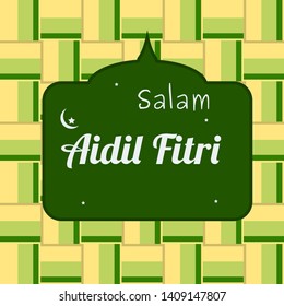 Editable Indonesian or Malaysian Ketupat Vector Texture for Text Background of Eid Day Concept Combined With Nusantara Culture and Tradition