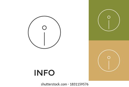Icono de línea delgada con título de información editable. Útil para aplicaciones móviles, sitio web, software y medios impresos.
