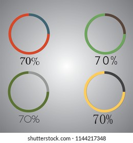 Editable infographic 70 % templates. Vector Illustartor.