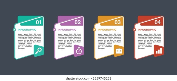 Editable infographic template featuring clean, modern design with graphs, and icons. Ideal for business, marketing, presentations, and data visualization. Fully customizable vector