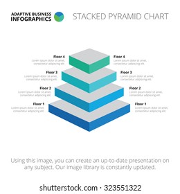 Stacked Pyramid Level Stages Colorful Business Stock Vector (Royalty ...