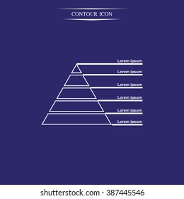 Editable infographic template of stacked pyramid chart.