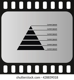 Editable infographic template of stacked pyramid chart.