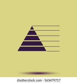 Editable infographic template of stacked pyramid chart.