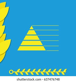 Editable infographic template of stacked pyramid chart.