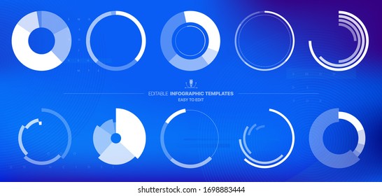 Editable Infographic Templates. Use in corporate report, marketing, annual report. Network management data screen with charts, diagrams. Hud vector interface