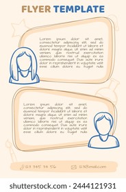 Editable information flyer template for students. Vector layout for advertising, announcement, post related to education
