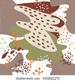 Editable instagram stories template with abstract elements for creative account. Vector illustration. story, sale banner background hand drawn element. Colorful exotic seamless pattern with branches.