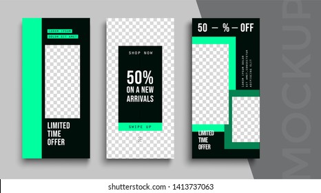 Сommercial editable Instagram Stories template. Design  for social media.