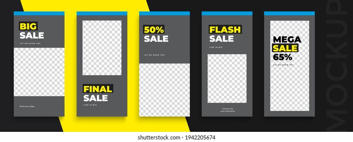 Editable Instagram Stories template. Design  for social media. Flash Sale