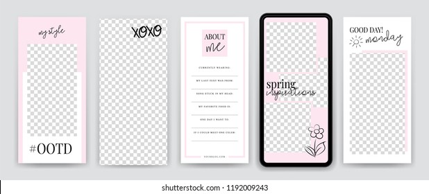 Editable instagram stories template for fashion blogger. Streaming.