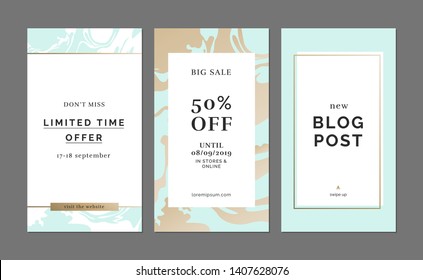 Editable Instagram Stories vector template pack. Banner set for social media app.