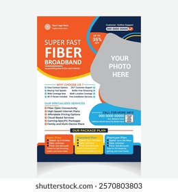 editable Internet broadband flyer design template layout