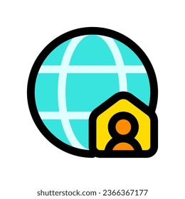Conexión a Internet editable, icono vectorial de red doméstica. Trabajo a distancia, trabajo, profesión, independiente. Parte de una familia de iconos grandes. Perfecto para interfaces web y de aplicaciones, presentaciones, infografías, etc