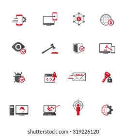Editable internet marketing vector icon set for video, mobile apps, Web sites and print projects.